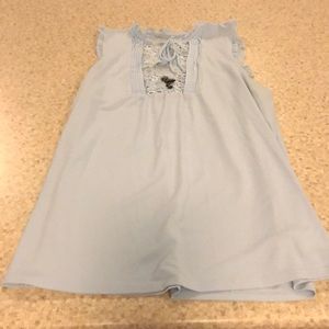 Light blue dressy Express tank with lace